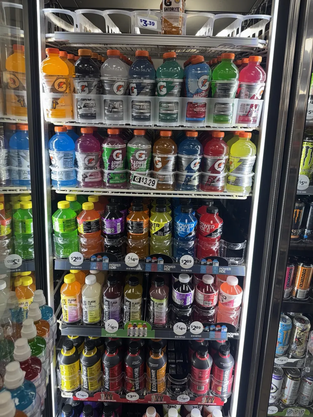Gatorade, Powerade and BODYARMOR sports drinks at Jack's