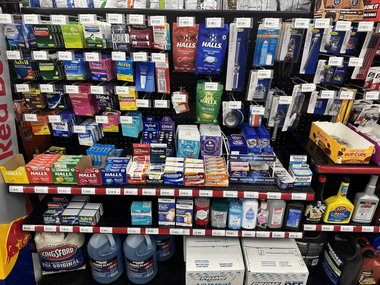Over-the-counter medicine and personal care products stocked at Jack's